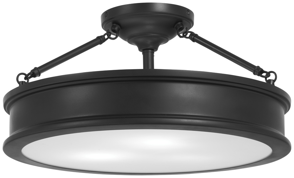 3 LIGHT LARGE SEMI FLUSH