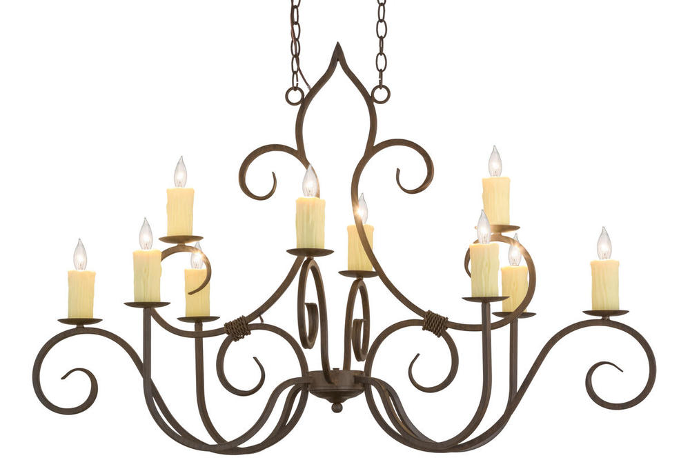 48"L Clifton 10 LT Oblong Chandelier