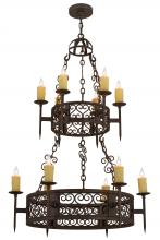 2nd Avenue Designs White 120164 - 36"W Toscano 12 LT Two Tier Chandelier