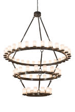 2nd Avenue Designs White 197921 - 84" Wide Noziroh Ring 60 LT Three Tier Chandelier