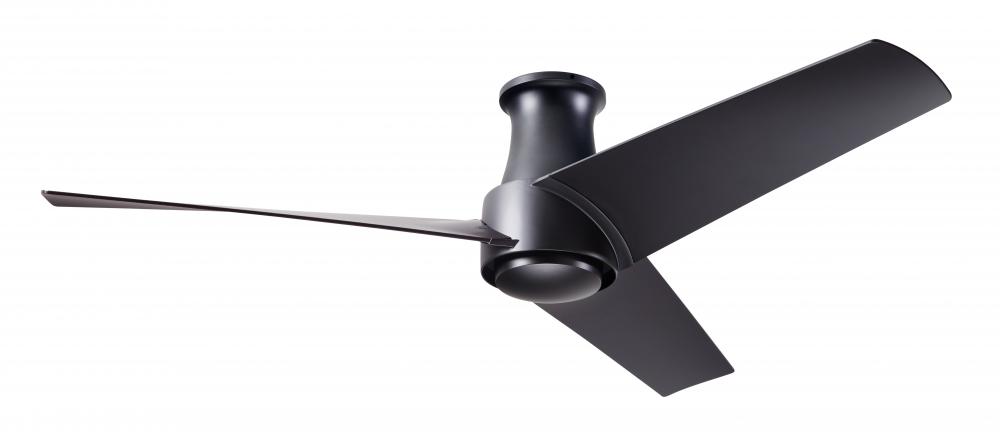 Ambit Flush DC Fan- Matte Black Finish; 56" Matte Black Blades; No Light; Wall Control