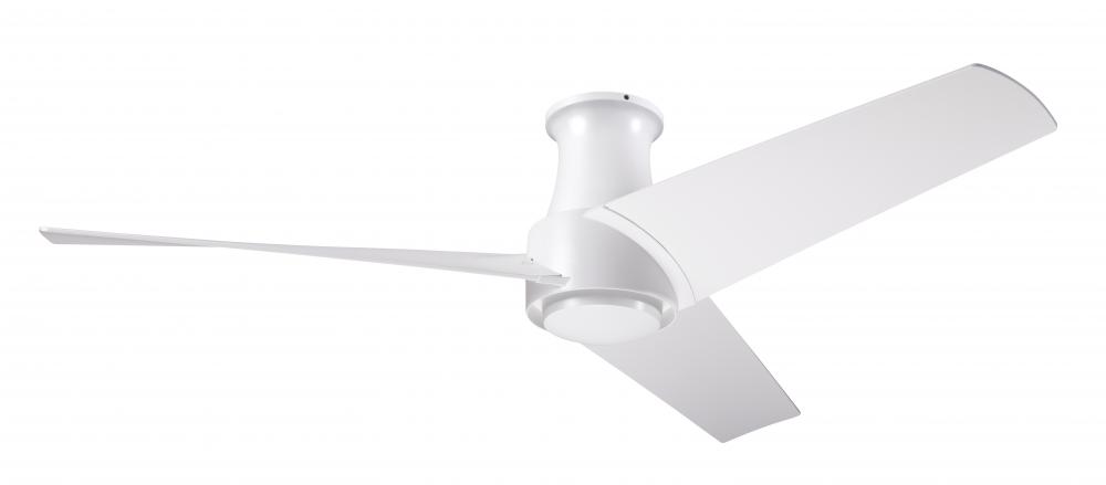 Ambit Flush DC Fan- Matte White Finish; 56" Matte White Blades; No Light; Remote Control