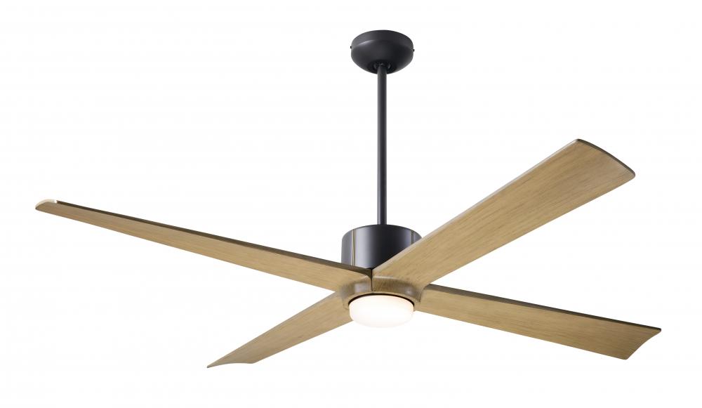 Nouveau DC Fan; Dark Bronze Finish w/ Brass; 56" Maple Blades; 17W LED; Wall Control