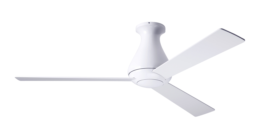 Altus Flush Fan; Gloss White Finish; 42" Aluminum Blades; No Light; Fan Speed Control