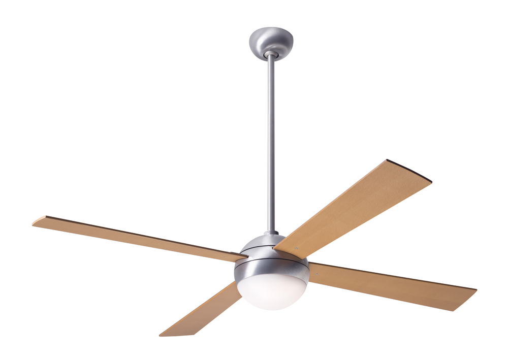 Ball Fan; Brushed Aluminum Finish; 42" Maple Blades; 20W LED; Fan Speed and Light Control (3-wir