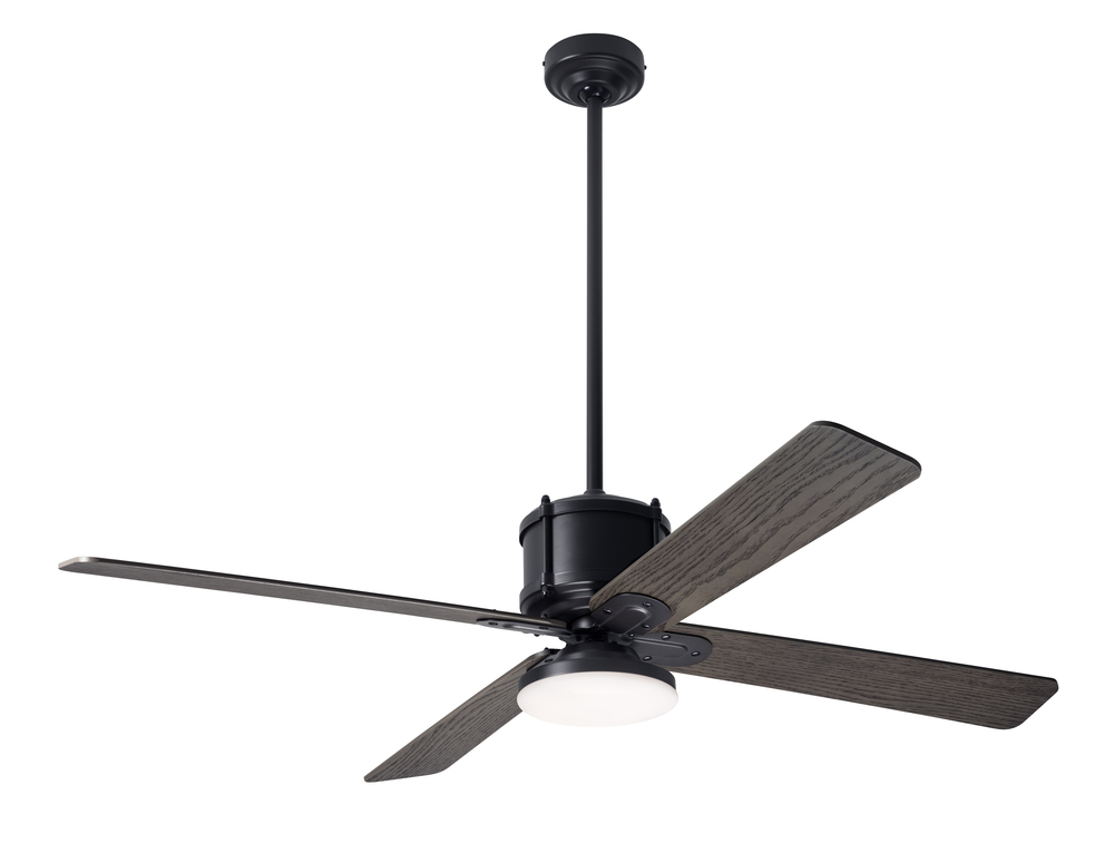 Industry DC Fan; Dark Bronze Finish; 50" Graywash Blades; 20W LED Open; Wall Control