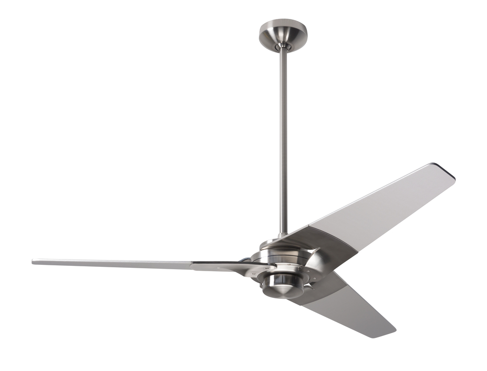 Torsion Fan; Bright Nickel Finish; 52" Whitewash Blades; No Light; Fan Speed Control