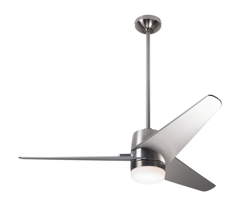 Velo DC Fan; Bright Nickel Finish; 48" Nickel Blades; 17W LED; Wall Control