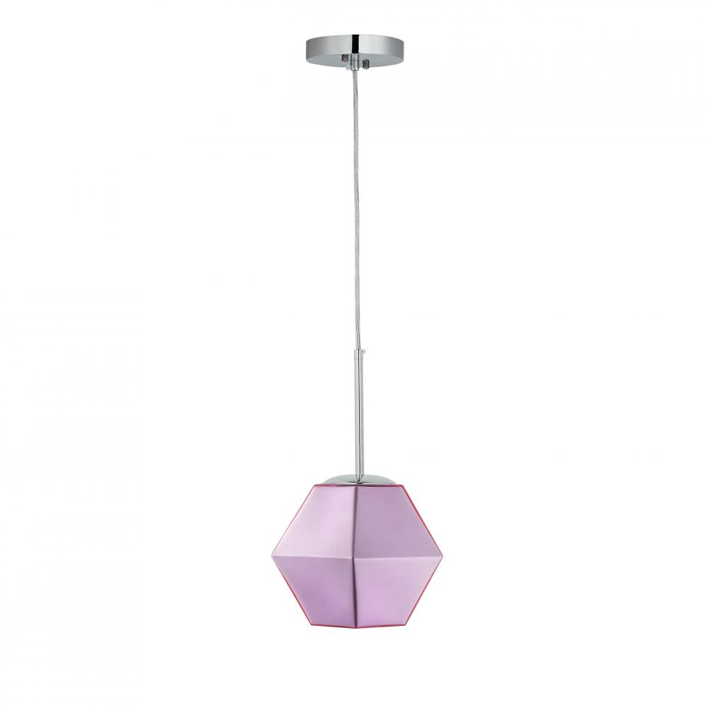 CARRO HOME Pegasus Jewel Tone Glass Pendant Light – Pink Tourmaline