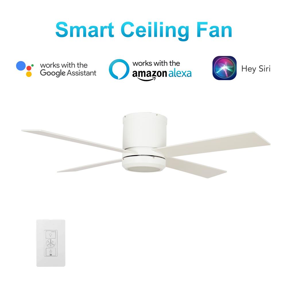 Arlington 52-inch Smart Ceiling Fan with wall control, Light Kit Included, Works with Google Assista