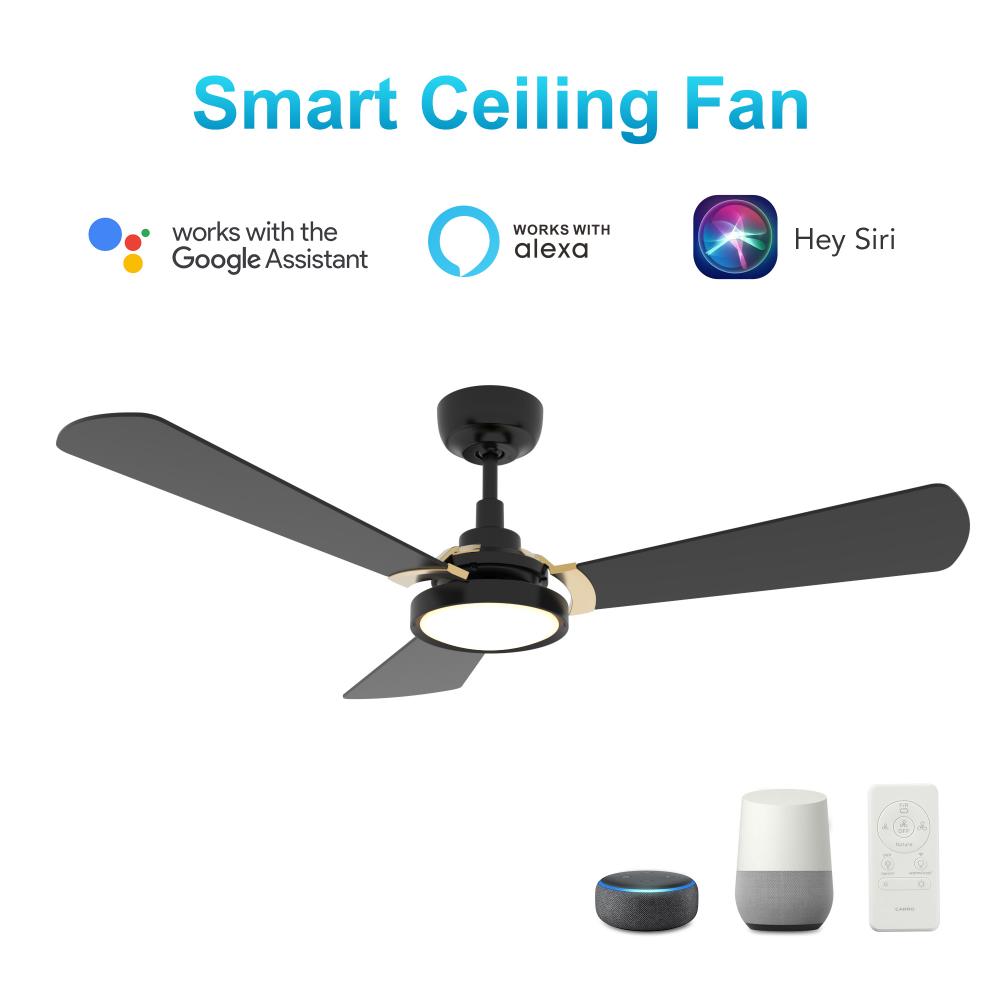 Brisa 52-inch Smart Ceiling Fan with Remote, Light Kit Included, Works with Google Assistant, Amazon