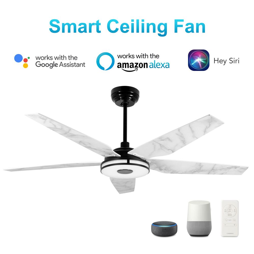 Elira 52-inch Indoor/Outdoor Smart Ceiling Fan, Dimmable LED Light Kit & Remote Control, Works with