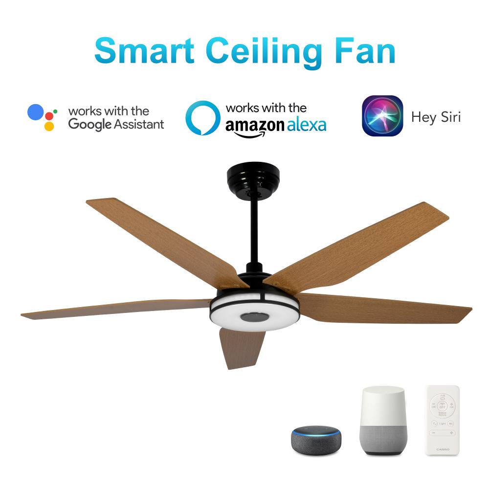 Elira 52-inch Indoor/Outdoor Smart Ceiling Fan, Dimmable LED Light Kit & Remote Control, Works with