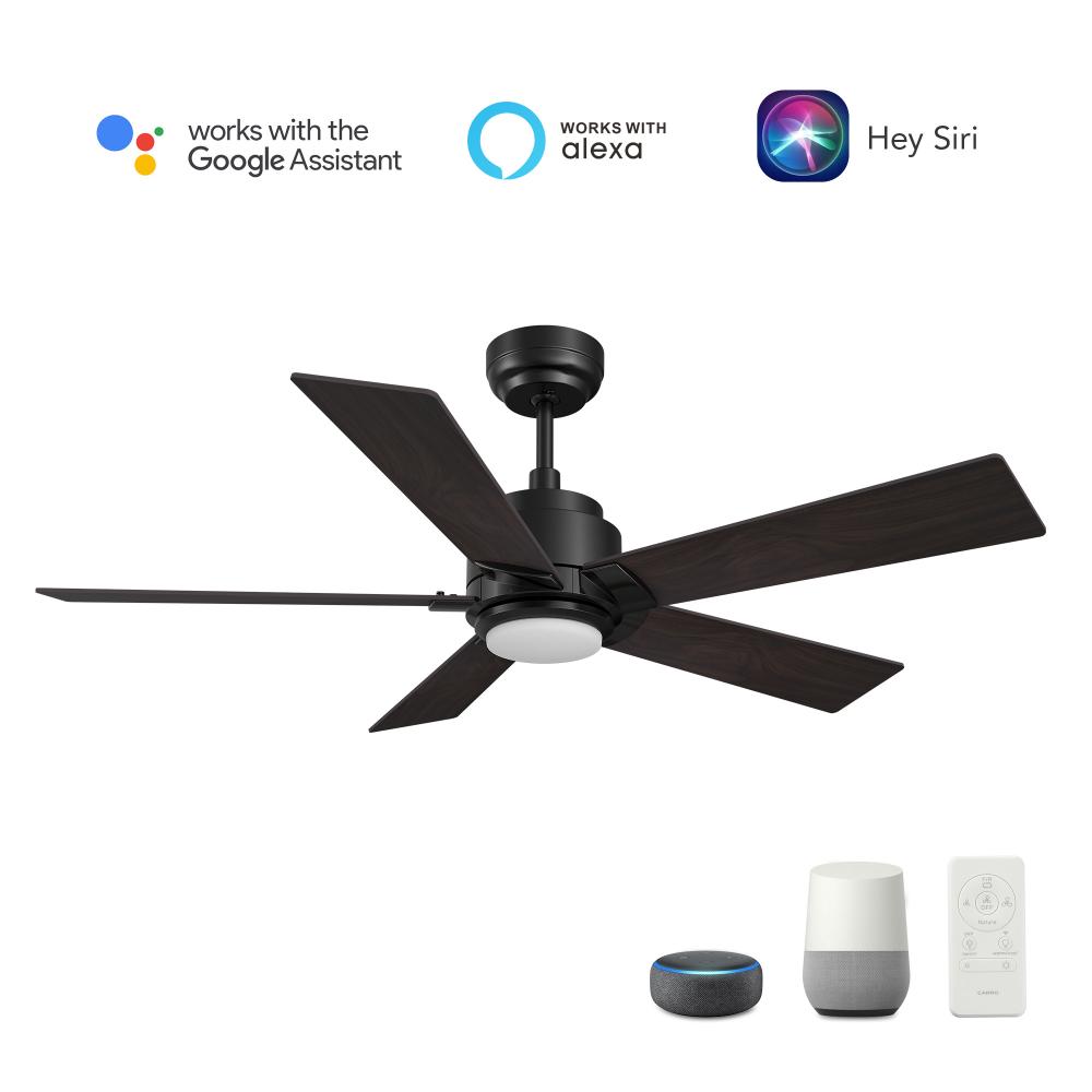 Ascender 56-inch Smart Ceiling Fan with Remote, Light Kit Included, Works with Google Assistant, Ama