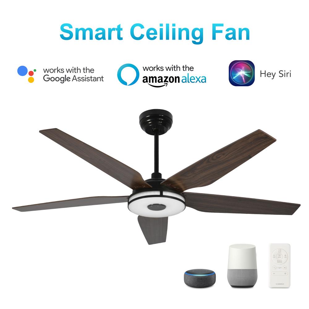 Elira 56-inch Indoor/Outdoor Smart Ceiling Fan, Dimmable LED Light Kit & Remote Control, Works with