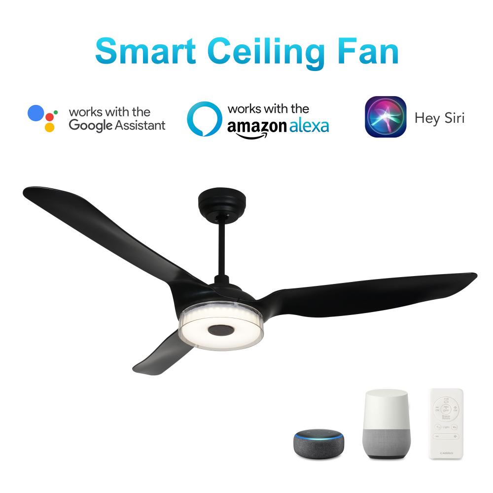 Fletcher 60-inch Indoor/Outdoor Smart Ceiling Fan, Dimmable LED Light Kit & Remote Control, Works wi