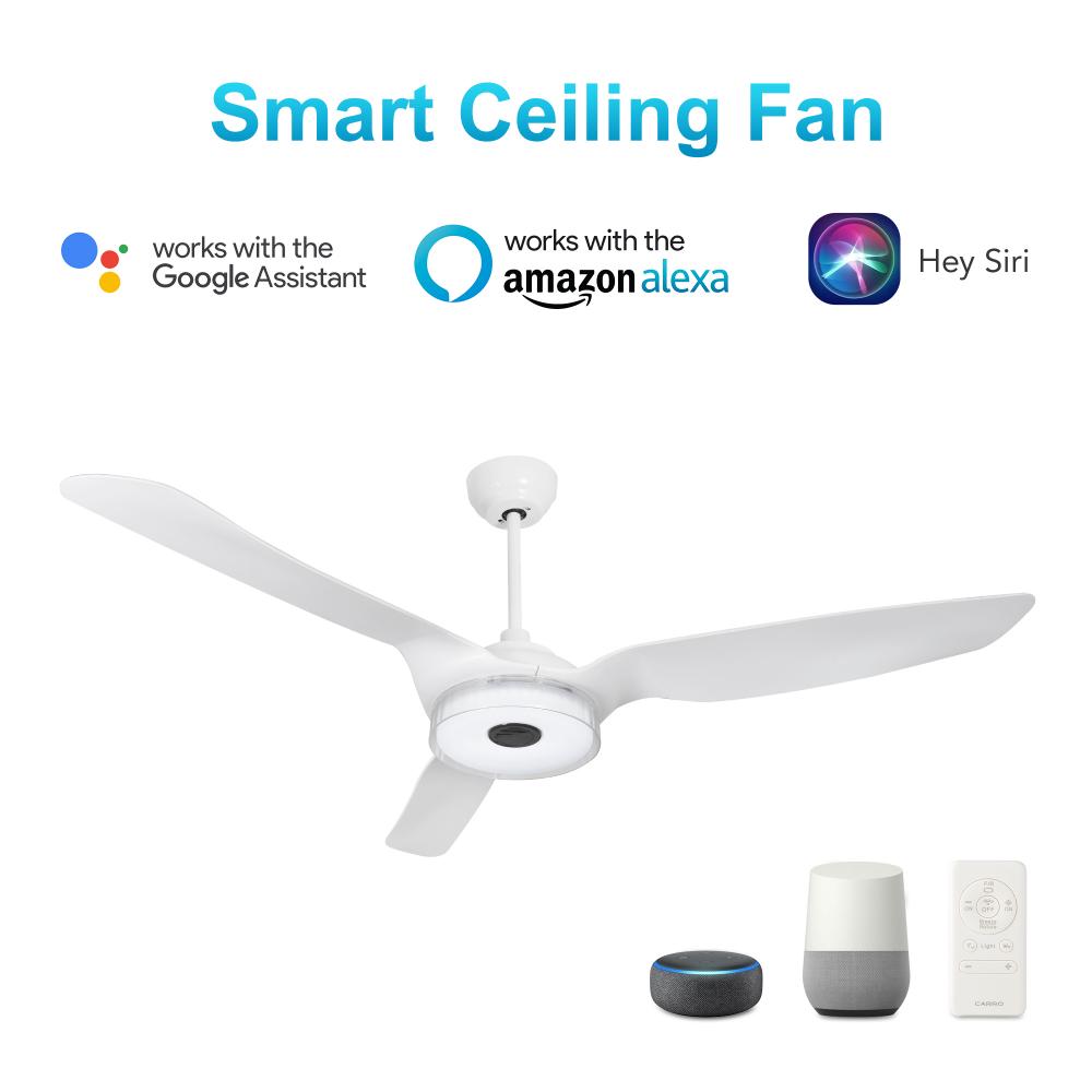 Fletcher 60-inch Indoor/Outdoor Smart Ceiling Fan, Dimmable LED Light Kit & Remote Control, Works wi