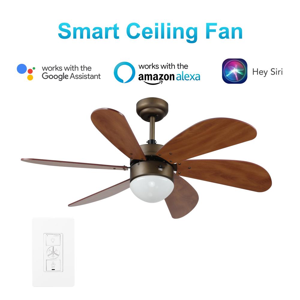 Metanoia 38-inch Indoor Smart Ceiling Fan with Light Kit & Wall Control, Works with Google Assistant