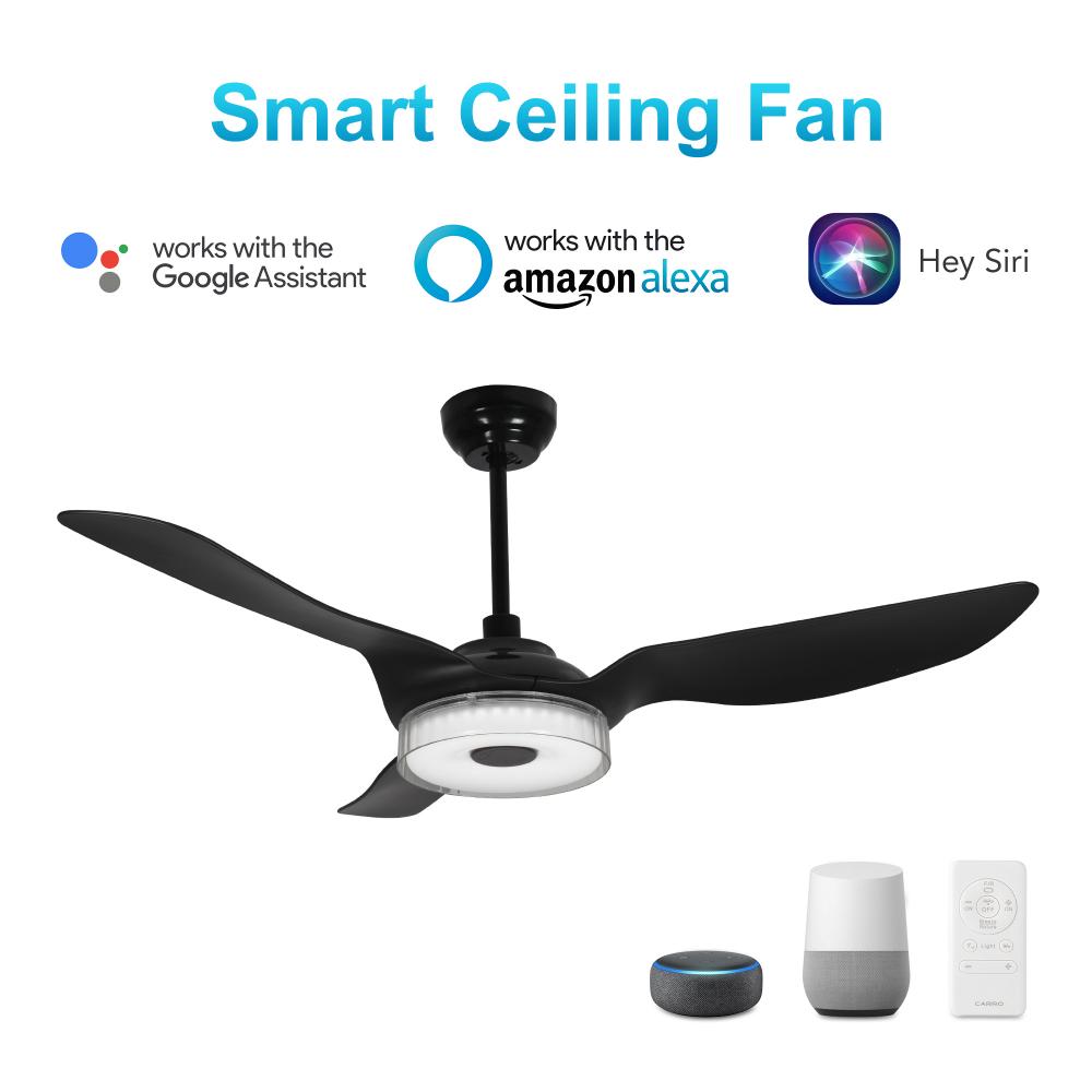 Fletcher 52-inch Indoor/Outdoor Smart Ceiling Fan, Dimmable LED Light Kit & Remote Control, Works wi