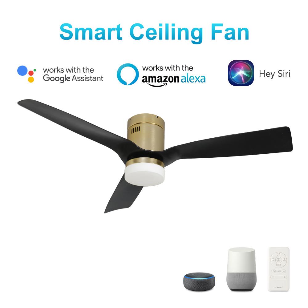 Spezia 52-inch Indoor/Damp Rated Outdoor Smart Ceiling Fan, Dimmable LED Light Kit & Remote Control,