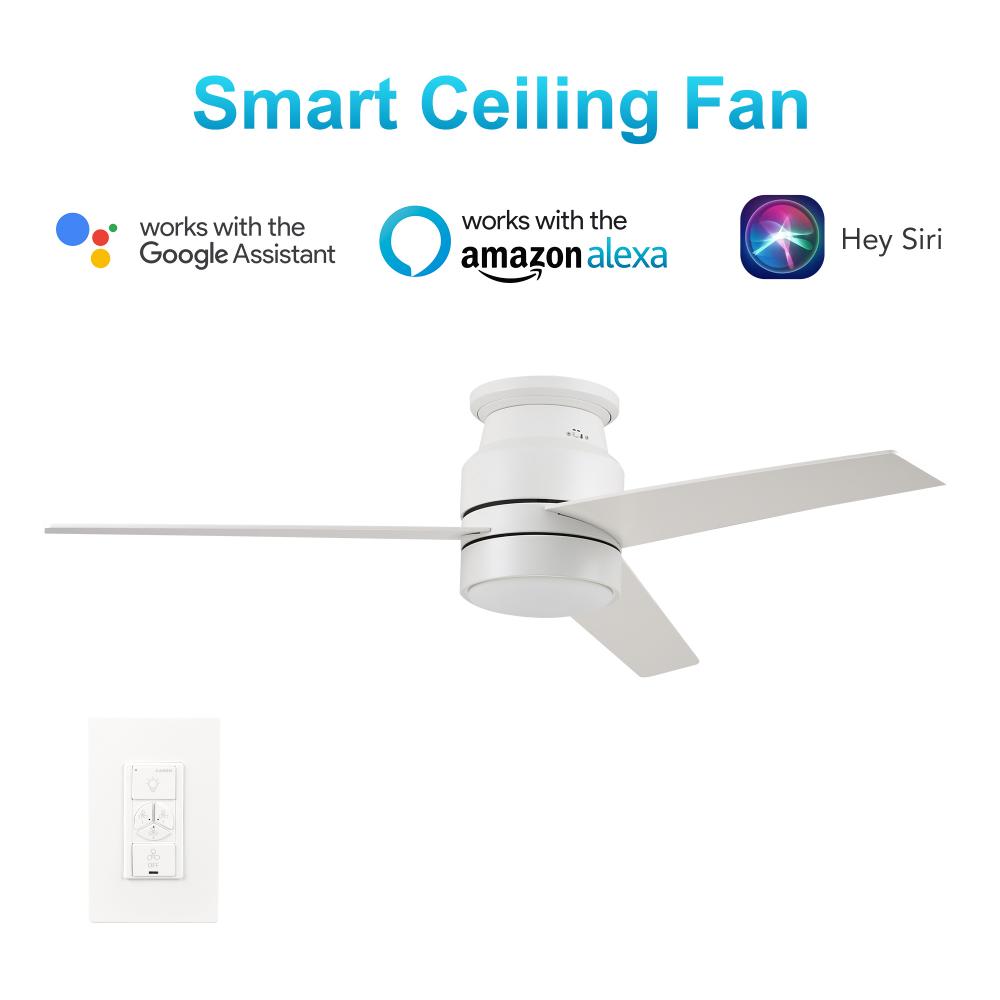 Raiden 52-inch-inch Indoor Smart Ceiling Fan with LED Light Kit and Wall Control, Works with Google