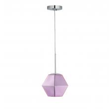 Carro USA P-G2619011A5 - CARRO HOME Pegasus Jewel Tone Glass Pendant Light – Pink Tourmaline