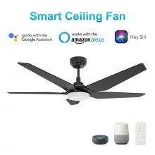 Carro USA VS525B-L22-B2-1 - Woodrow 52-inch Smart Ceiling Fan with Remote, Light Kit Included, Works with Google Assistant, Amaz