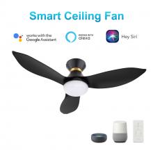 Carro USA VS453V-L22-B2-1-FM - Ryatt 45'' Smart Ceiling Fan with Remote, Light Kit Included?Works with Google Assistant and