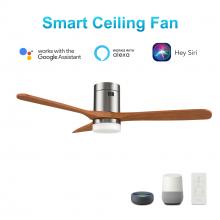 Carro USA VS523P3-L12-SM2-1-FM - Labelle 52'' Smart Ceiling Fan with Remote, Light Kit Included?Works with Google Assistant a