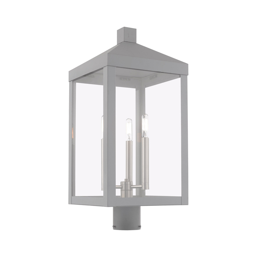 3 Lt Nordic Gray Outdoor Post Top Lantern