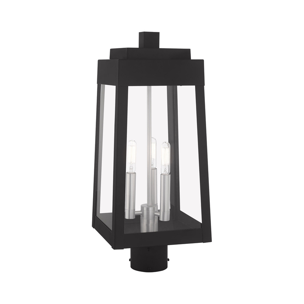 3 Lt Black Outdoor Post Top Lantern