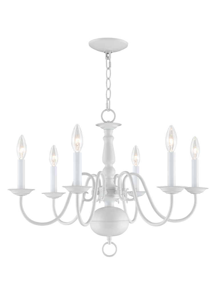 6 Light White Chandelier