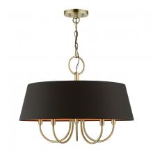 Livex Lighting 51355-01 - 5 Light Antique Brass Pendant Chandelier