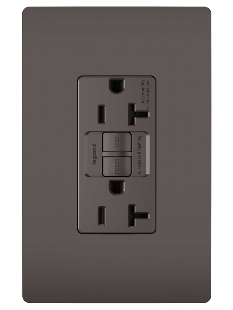 radiant? Spec Grade 20A Tamper Resistant Self Test GFCI Receptacle, Brown