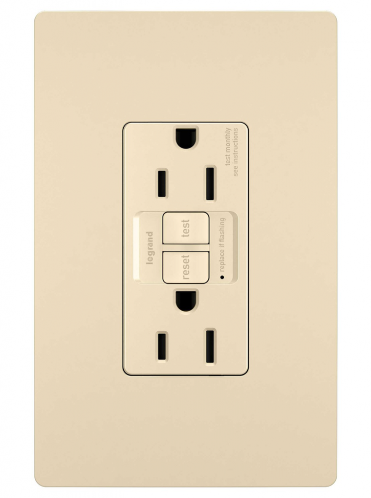 radiant? Spec Grade 15A Tamper Resistant Self Test GFCI Receptacle, Ivory (4 pack)