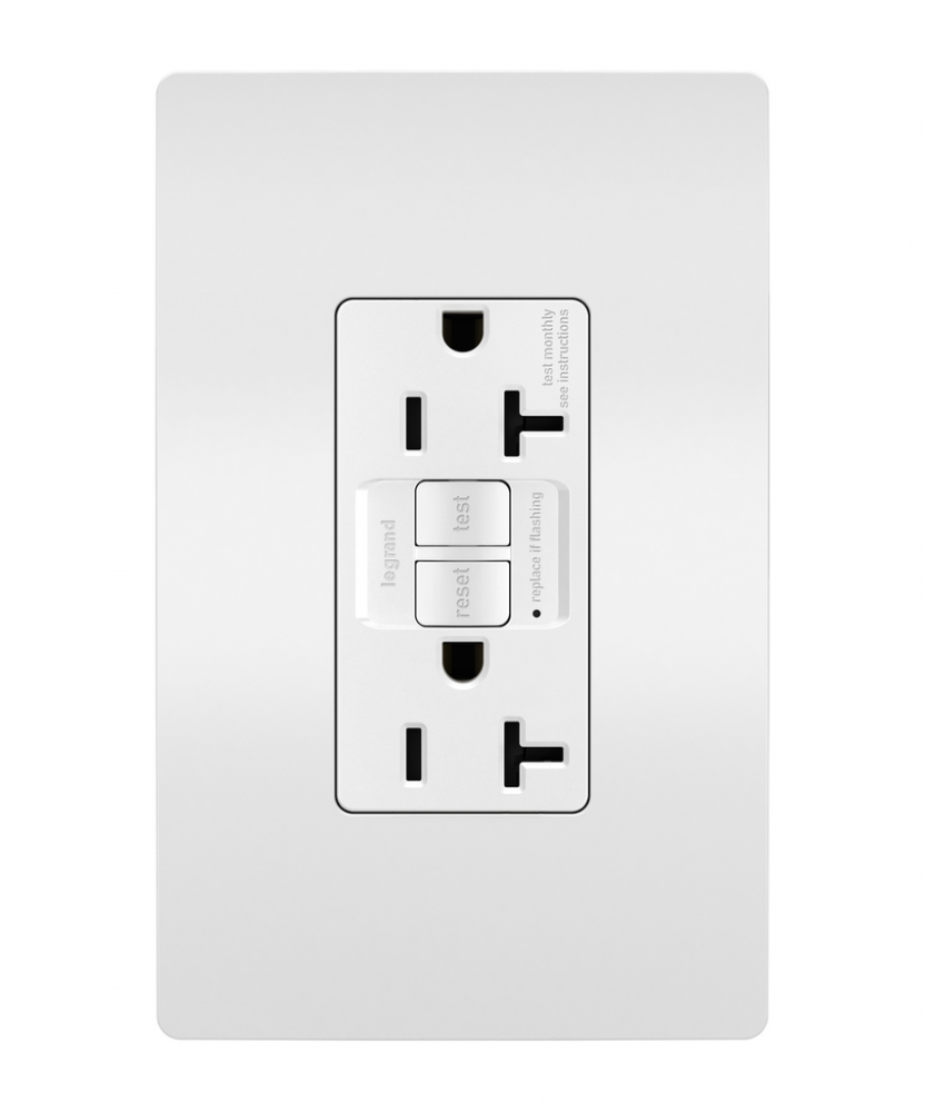 radiant? Spec Grade 20A Self Test GFCI Receptacle, White