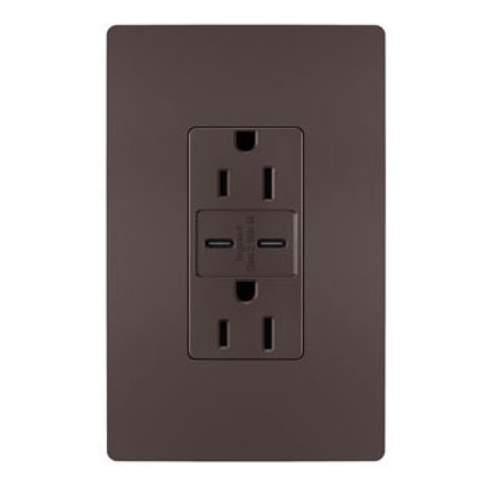 radiant? 15A Tamper-Resistant Ultra-Fast USB Type C/C Outlet, Dark Bronze