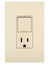 Legrand Radiant CA RCD38TRLA - radiant? Single Pole/3-Way Switch with 15A Tamper-Resistant Outlet, Light Almond