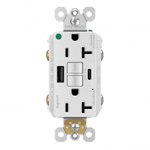 Legrand Radiant CA 2097HGTRUSBACW - radiant? Hospital Grade Tamper-Resistant 20A Duplex Self-Test GFCI Receptacles with SafeLock?