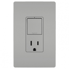 Legrand Radiant CA RCD38TRGRY - Single Pole/3-Way Switch + 15A TR Outlet