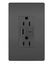 Legrand Radiant CA R26USBACBKCCV4 - radiant? 15A Tamper-Resistant USB Type A/C Outlet, Black (4 pack)