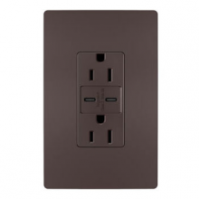 Legrand Radiant CA R26USBCC6DBCCV4 - radiant? 15A Tamper-Resistant Ultra-Fast USB Type C/C Outlet, Dark Bronze