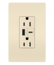 Legrand Radiant CA R26USBACLACCV4 - radiant? 15A Tamper-Resistant USB Type A/C Outlet, Light Almond (4 pack)