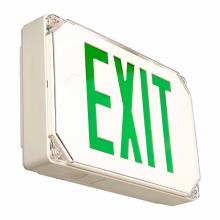 Westgate MFG C2 XT-WP-GG-EM - WET LOCATION LED EXIT SIGN, UNIVERSAL SINGLE/DOUBLE FACE, GREEN, GRAY HOUSING, 120/277V