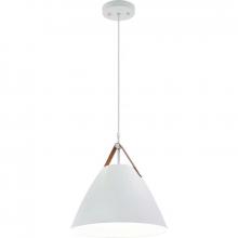 Westgate MFG C3 LCFN-MCT5-WH - 14in NORDIC DESIGN PENDANT WITH LEATHER STRAP 4FT SUSP. CORD 25W 1400LM 5CCT CR90 WH