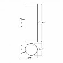 Westgate MFG C3 WMCL-UDL-MCT-BK - 6in U/D WALL CYL. 2X20W 30K/40K/50K NON-DIM - BLACK