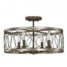 Austin Allen & Co - CA 9A142A - 4-Light Semi-Flush Mount in Silver and Bronze