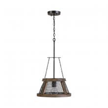 Austin Allen & Co - CA 9D322A - 1-Light Wood and Mesh Shade Pendant