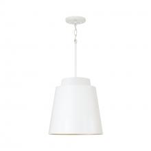 Austin Allen & Co - CA AA1034WE - 13"W x 13.25"H Pendant in Matte White with Soft Gold Interior