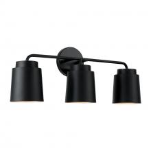 Austin Allen & Co - CA AA1036MB - 24.50"W x 9.50"H 3-Light Vanity in Matte Black with Soft Gold Interior